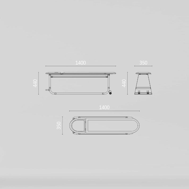 Verre Adjustable Glass & Leather Weight Bench — supplementary product illustration