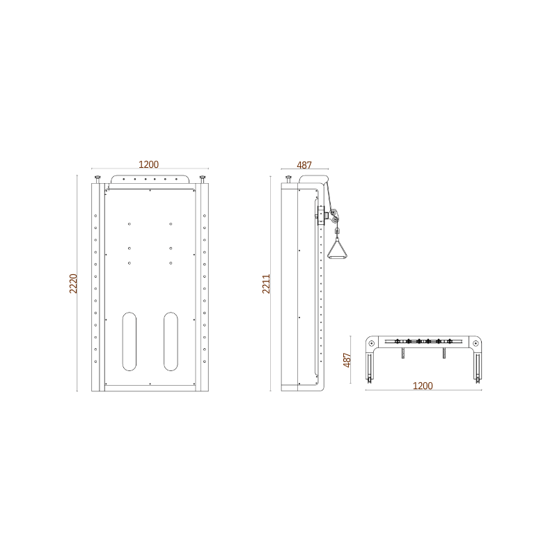 Atelier Wall-Mounted Dual Pulley Half Rack — supplementary product illustration