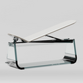 Verre Adjustable Glass & Leather Weight Bench — product view