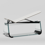 Verre Adjustable Glass & Leather Weight Bench — product view